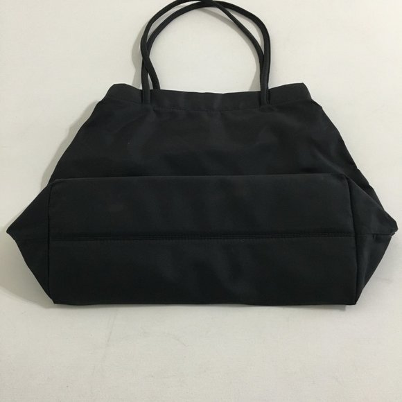 Banana Republic Vintage Nylon Shoulder Bag Tote Black Magnetic Closure Sz Medium - Picture 5 of 16